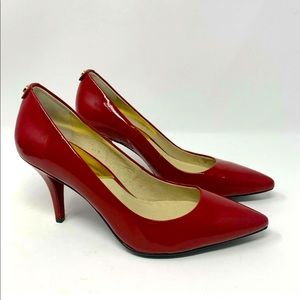 Michael Kors Patent Leather Flex Pumps Womens Size 8 Red High Heels